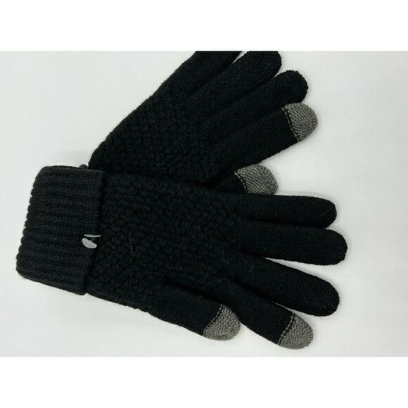 Touch Gloves Knit Black Gray Womens Small New - Picture 1 of 3